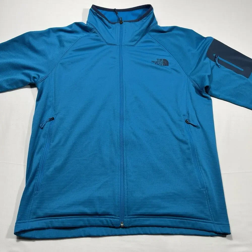 Mens The North Face Borod Fleece Full Zip Jacket Coat Blue L